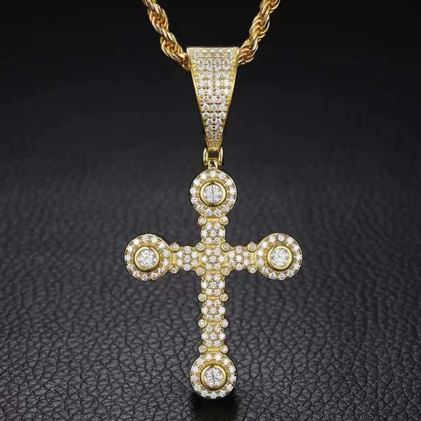 The 925SS Moissanite Cross Pendant offers a classic symbol of faith with a luxurious twist. Made from 925 sterling silver and adorned with sparkling Moissanite stones, this cross pendant gleams with elegance and sophistication. Perfect for everyday wear or special occasions, its hypoallergenic properties ensure comfort, and the waterproof design guarantees durability. This piece is an ideal gift for anyone looking to combine timeless symbolism with modern Hip Hop style.