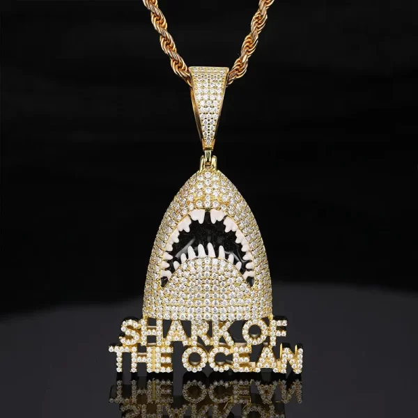 Make a bold statement with the 925SS Moissanite Shark Pendant, symbolizing strength and fearlessness. Designed with 925 sterling silver and encrusted with shimmering Moissanite stones, this pendant brings the deep sea¡¯s mysterious allure to your everyday look. Hypoallergenic, scratch-resistant, and waterproof, it¡¯s built to last and keep shining. Whether you're at the beach or in the city, this shark pendant delivers a punch of style and daring energy for the ultimate Hip Hop aesthetic.