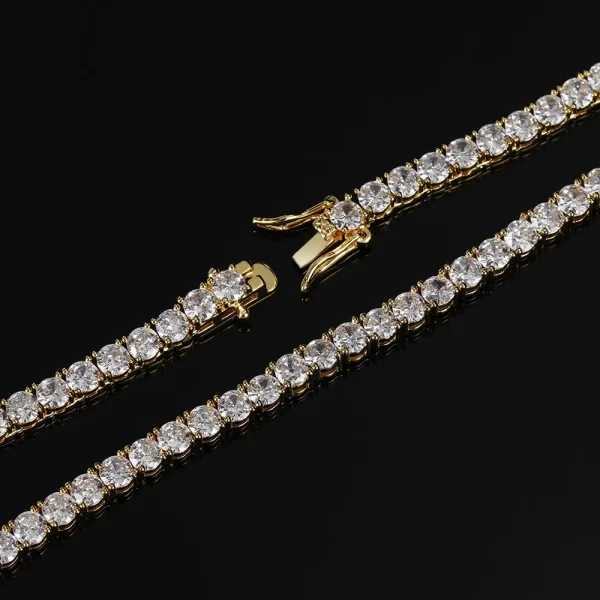 Add a touch of elegance to your look with the Iced Prong Tennis Bracelet in Yellow Gold - 3mm. This sleek bracelet features prong-set VVS Simulated Diamonds, delivering maximum brilliance. The slim 3mm design allows for easy layering or wearing solo, while the Yellow Gold Plating adds a luxurious feel to your jewelry collection.