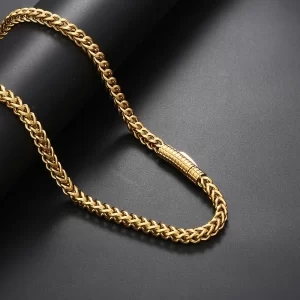 Elevate your style with the Stainless Steel Rope Chain in Yellow Gold - 6mm. This chain is crafted from stainless steel and finished with a sleek Gold Plating, offering both durability and luxury. The 6mm width makes it a versatile piece, perfect for casual wear or dressing up for a special occasion. Whether layered or worn alone, this chain adds a touch of elegance to any outfit with its warm Yellow Gold finish, ensuring you always stand out with a refined yet bold accessory.