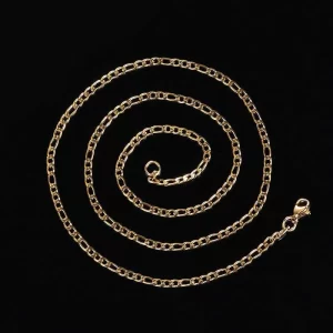 Add some luxury to your look with the Stainless Steel 18K Gold Figaro Link Chain in Yellow Gold. This 3-6mm chain offers both durability and elegance, featuring a classic Figaro link design plated in rich 18K Yellow Gold. The slim design makes it perfect for layering or wearing solo, adding a touch of sophistication to any outfit. Whether you¡¯re dressing for a formal occasion or keeping it casual, the Yellow Gold finish elevates this piece, making it a versatile accessory that never goes out of style.