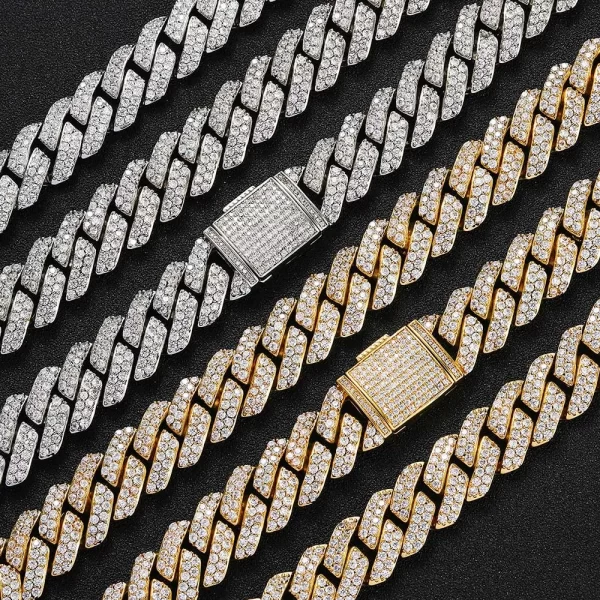 Shine bright with the Iced Prong Diamond Miami Cuban Link Chain in Yellow Gold. This 15mm Cuban link chain is designed with prong-set VVS Simulated Diamonds for maximum brilliance, paired with a bold Yellow Gold finish. Whether you¡¯re heading to a casual outing or a formal event, the wide 15mm design ensures durability and style. The Yellow Gold plating adds a touch of luxury and elegance, making it the perfect accessory for those who want to make a statement. Its gleaming finish guarantees you¡¯ll turn heads wherever you go.