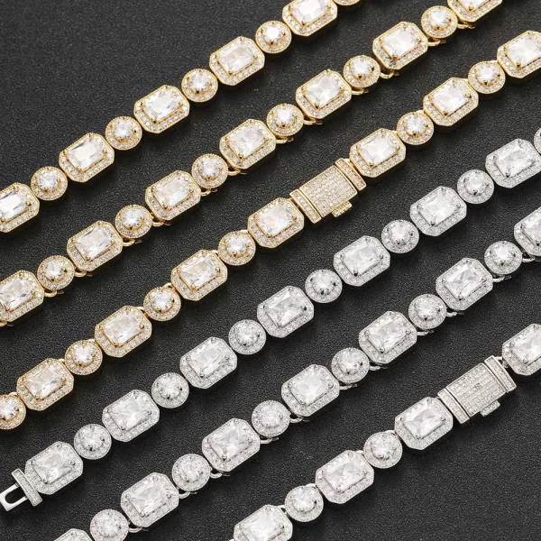 Add some sparkle to your wrist with the Square Diamond Tennis Bracelet in White Gold - 6mm. Featuring square-set VVS Simulated Diamonds and a sleek White Gold finish, this bracelet is perfect for Hip Hop enthusiasts who want to add both elegance and shine to their style.