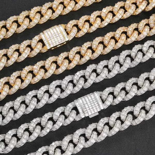 Upgrade your collection with the Iced Prong Miami Cuban Link Chain in White Gold. Featuring prong-set VVS Simulated Diamonds, this 21mm chain delivers a brilliant shine with its sleek White Gold finish. The oversized design gives this chain a commanding presence, perfect for both everyday wear and special events. Whether you¡¯re looking for something to layer or wear solo, this White Gold chain adds a refined yet bold touch to your wardrobe, making it an essential piece for those who appreciate standout jewelry with modern elegance.