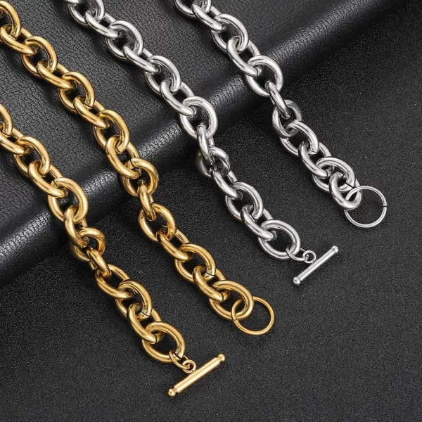 Elevate your style with the Stainless Steel 18K Gold Rolo Chain in Yellow Gold. This bold 12mm chain is crafted from durable stainless steel and coated with a luxurious 18K Yellow Gold plating, giving it a rich, polished finish. Its thick links ensure both durability and a standout look, making it ideal for those who want to add a touch of elegance to their wardrobe. Whether you're layering it or wearing it solo, the Yellow Gold finish makes it perfect for both formal events and casual outings, adding sophistication to any ensemble.