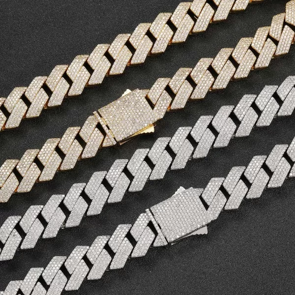 The Iced Diamond Miami Cuban Link Bracelet - 19mm offers unmatched shine and luxury. Featuring prong-set VVS Simulated Diamonds in a 19mm Cuban link, this bracelet delivers an exceptional iced-out look. The Yellow Gold Plating adds a touch of class and durability, making it a must-have for anyone who loves to stand out with bold accessories. Perfect for Hip Hop fans who appreciate oversized jewelry, this bracelet is designed to make a statement at any event or as an everyday showpiece.