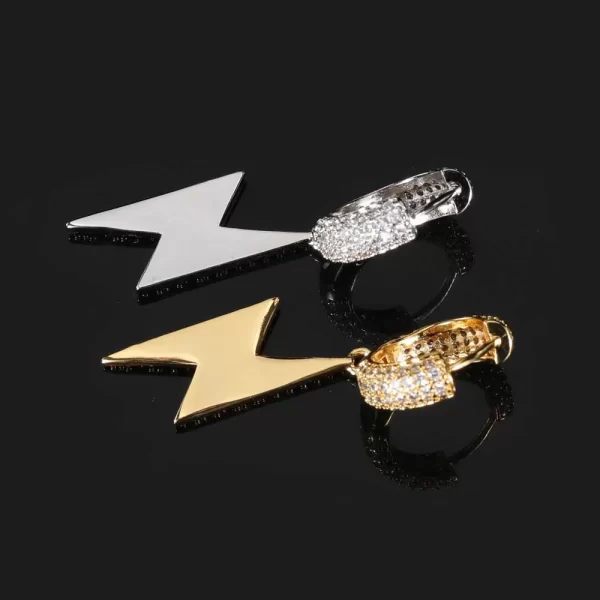 Strike like lightning with these Iced Lightning Hanging Earrings. The gold-plated finish and bold lightning design make a statement, while the sparkling simulated diamonds add a bright flash. Perfect for when you want to stand out and electrify your look, these earrings offer a unique blend of energy and style. Whether for a night out or an event, they add that perfect Hip Hop vibe to your collection.