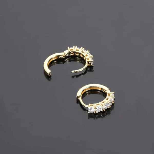 dd some shine to your look with the 1 Layer Iced Hoop Earring - 15mm. At 15mm, these hoops are the perfect size for both casual and formal wear. The gold-plated finish combined with diamond-simulated stones ensures they won¡¯t fade while keeping you iced out all day. Whether you¡¯re out for a night or elevating your streetwear style, these hoops bring the right mix of Hip Hop-inspired fashion and luxury.