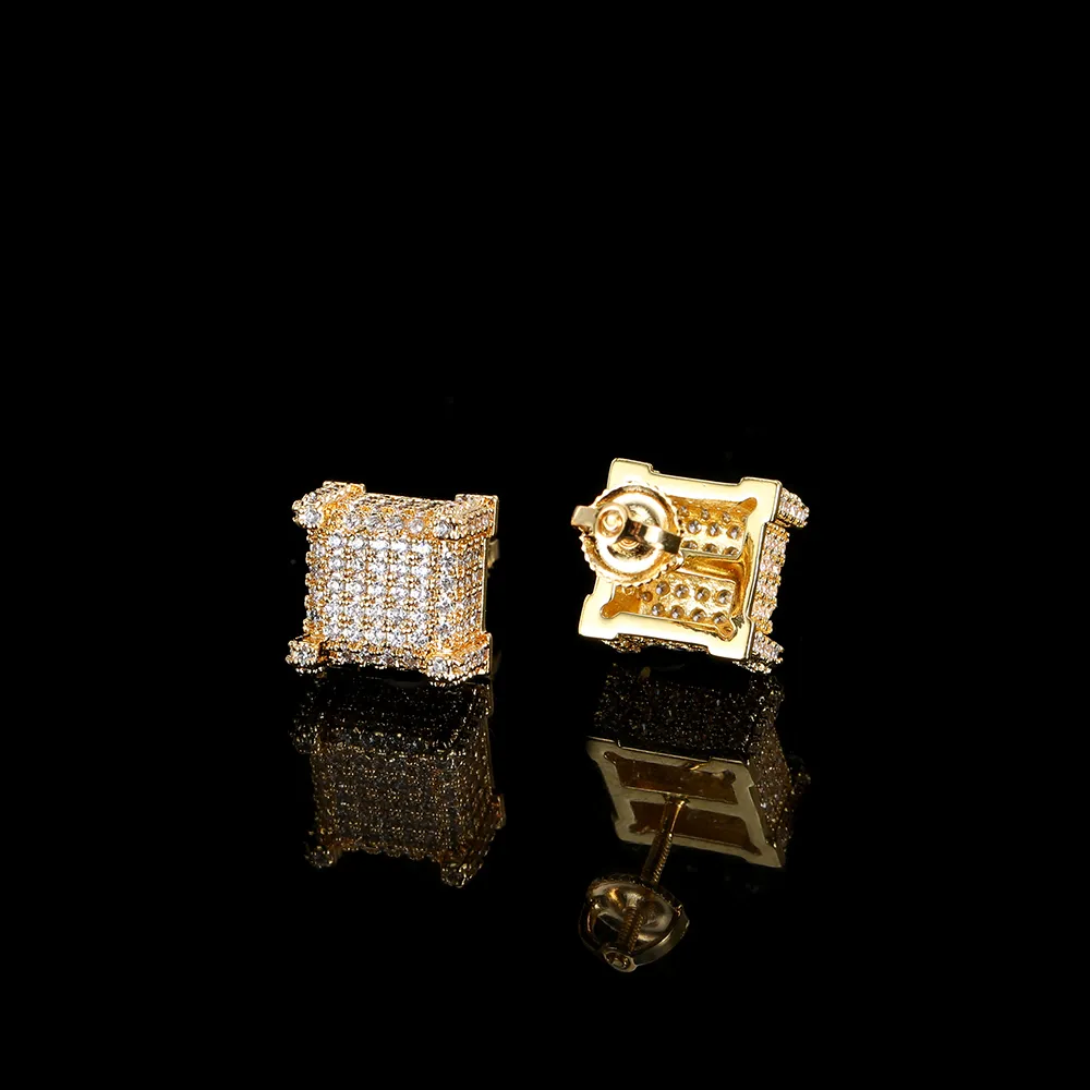 The Iced Square Stud Earring offers a sleek, geometric look with gold plating and sparkling simulated diamonds. Designed for those who want a clean, modern look while keeping that bling shine, these square earrings make a bold statement. Perfect for casual and formal events alike, these earrings bring a fresh twist to Hip Hop-inspired jewelry with their unique design.