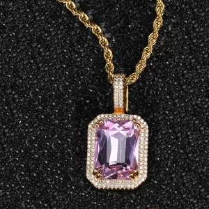 Enhance your Hip Hop collection with the Yellow Gold Amethyst Stone Pendant. This vibrant pendant features a rich purple amethyst gemstone framed by VVS simulated diamonds in a Yellow Gold-plated setting, adding a pop of color and sophistication. Hypoallergenic and scratch-resistant, this pendant is built for daily wear while also standing out for formal occasions. The deep purple hue of the gemstone, paired with the Yellow Gold finish, ensures this pendant catches the eye, making it the perfect accessory for those who appreciate bold elegance in their jewelry.