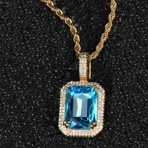 The Yellow Gold Ceylon Sapphire Stone Pendant brings a bold statement to any outfit with its deep blue gemstone and Yellow Gold-plated setting. This luxurious pendant features VVS simulated diamonds that enhance the sapphire’s brilliance, making it perfect for formal events, casual wear, or as a meaningful gift. Hypoallergenic and built to last, this pendant combines elegance with Hip Hop style, offering a vibrant and versatile piece that shines with sophistication. The Yellow Gold finish adds a warm contrast, making this pendant a standout accessory for anyone who loves bold jewelry.