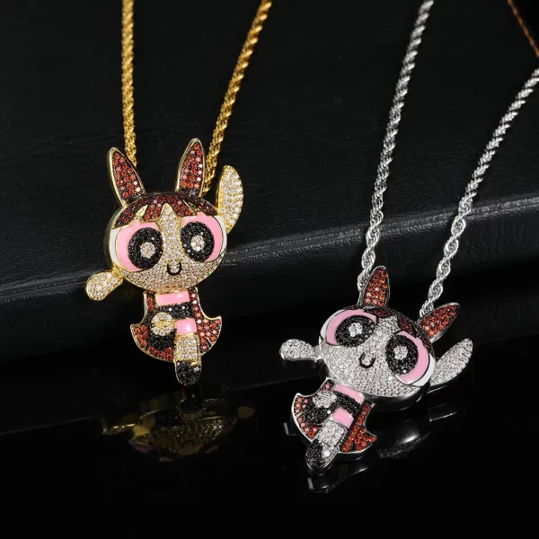 The White Gold Blossom Pendant captures the playful energy of Powerpuff Girls. Hypoallergenic, waterproof, and designed for daily wear, this pendant is perfect for adding a nostalgic touch to your Hip Hop collection.