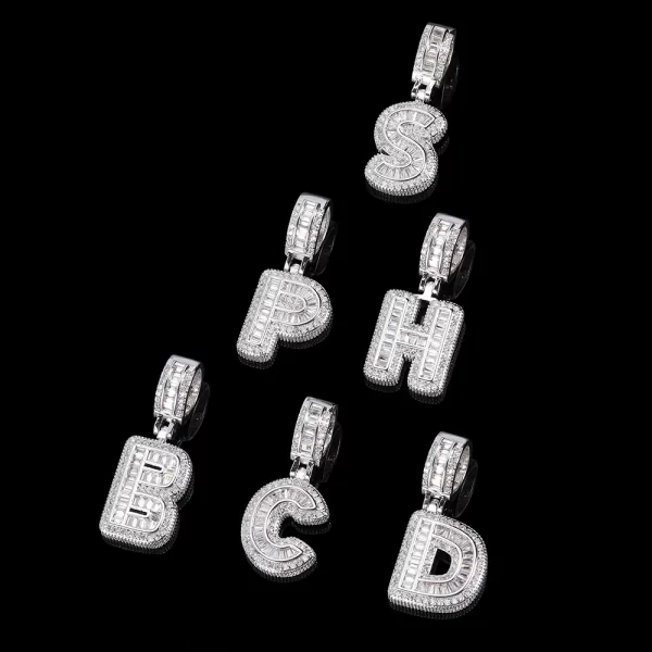 Showcase your personal style with the White Gold Iced Letter Pendant. This modern piece is plated in White Gold and adorned with VVS simulated diamonds, giving it an extra pop of shine. Hypoallergenic and built for everyday wear, this pendant offers a fresh twist on classic Hip Hop aesthetics. Whether you’re looking to make your outfit stand out or gift someone special, the White Gold finish adds an elegant touch, ensuring this piece is perfect for both casual and formal occasions.