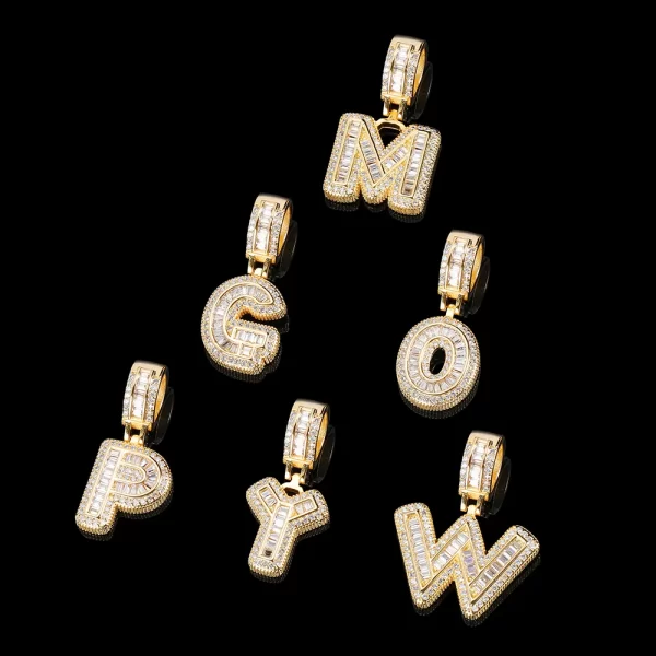 Express your unique style with the Yellow Gold Iced Letter Pendant. This striking pendant features a bold, iced-out letter design plated in Yellow Gold and encrusted with VVS simulated diamonds for a signature Hip Hop look. Hypoallergenic and scratch-resistant, it’s crafted from durable materials to withstand everyday wear while still offering maximum brilliance. Whether you're dressing up or keeping it casual, this pendant adds luxury and personalization to your jewelry collection. Ideal for making a statement, this Yellow Gold piece blends style and individuality.