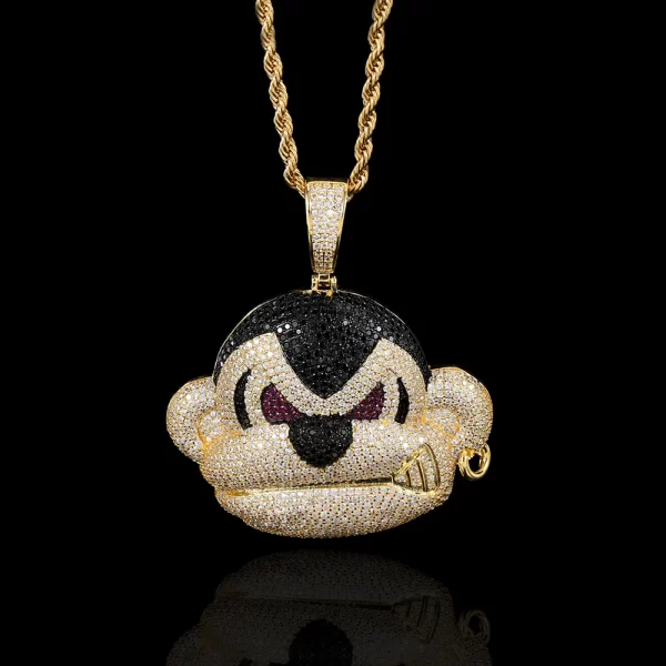 The Iced Gorilla Pendant offers a fierce and unique design, crafted in gold plating with an iced-out finish. Perfect for those who love standout, statement pieces, this pendant is both hypoallergenic and waterproof, ensuring comfort and durability for everyday wear. The bold gorilla design symbolizes strength and resilience, making this a great addition to your jewelry collection, whether for casual outings or formal events.