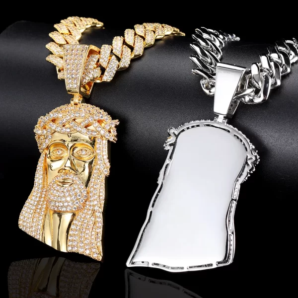 This Iced Jesus Pendant in Yellow Gold is the ultimate fusion of faith and Hip-Hop style. Encrusted with sparkling VVS simulated diamonds, this pendant creates a bold, reflective surface that commands attention. The Yellow Gold plating adds a luxurious touch, making it perfect for everyday wear or special occasions. Waterproof, hypoallergenic, and scratch-resistant, this piece is designed for long-lasting durability, offering both style and meaning. Whether worn for religious reasons or as a statement piece, this pendant captures the essence of Hip-Hop culture with its bold design, making it an essential addition to your collection.