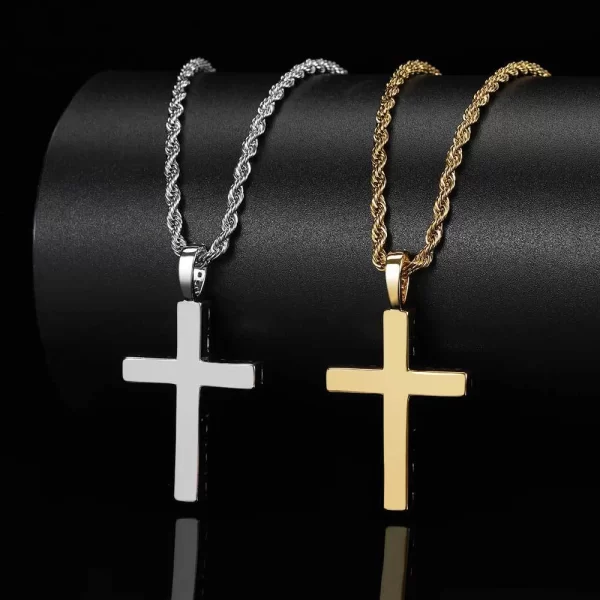 Carry your faith in style with the Iced Prong Cross Pendant in Yellow Gold. This 21mm piece is adorned with VVS simulated diamonds, offering unmatched brilliance in a gold-plated setting. Hypoallergenic, waterproof, and scratch-resistant, it's designed for daily wear while adding a touch of luxury and spirituality to your Hip Hop aesthetic. Whether you're layering it with other pieces or wearing it solo, this pendant makes a bold statement while blending faith and fashion seamlessly.