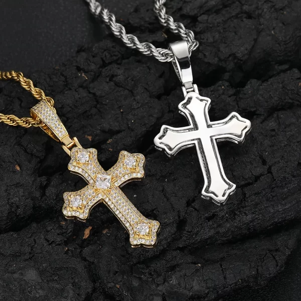 This Iced Cross Pendant in Yellow Gold offers a modern twist to a classic symbol of faith. Encrusted with dazzling stones, the cross catches the light from every angle, adding a touch of brilliance to your Hip-Hop style. Crafted in high-quality Yellow Gold plating, it's hypoallergenic, waterproof, and scratch-resistant, making it suitable for daily wear or special occasions. Whether you're expressing your faith or adding a standout piece to your collection, this pendant provides the perfect mix of luxury and meaning with its bold yet elegant look.