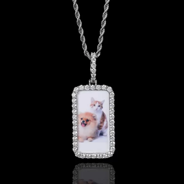 The White Gold Custom Square Picture Pendant offers a sophisticated way to showcase personal memories. Crafted with hypoallergenic, scratch-resistant features, it’s perfect for daily wear while adding a touch of elegance to any Hip Hop look.