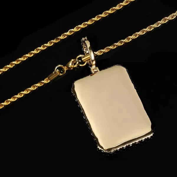 Keep your favorite memories close with this Custom Square Picture Pendant, measuring 40mm. Crafted with a Yellow Gold-plated finish, this pendant is both stylish and sentimental. It features a customizable area where you can insert a picture, making it a perfect gift for a loved one or a personal keepsake. The hypoallergenic and waterproof design ensures it can be worn every day without worry, while its scratch-resistant surface guarantees it stays pristine. A modern take on timeless elegance, this pendant is a unique way to express love and memory in one.